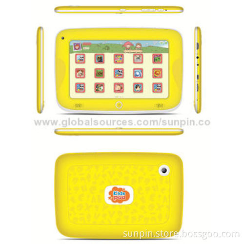 7-inch early education kids tablet PC 1024*600 TN with front/back camera 0.3/2.0mp Dual-core RK3168